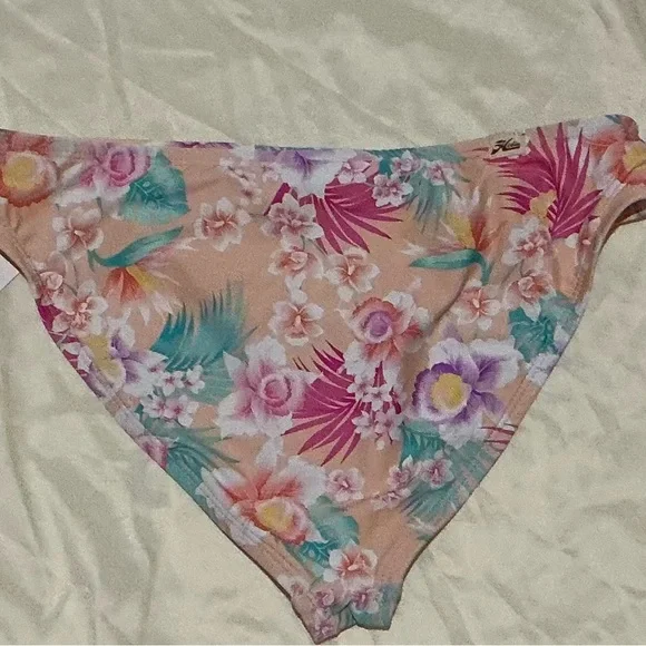 Hobie Girls Floral Peach Racer Back Two-Piece Swimsuit Set - Picture 5 of 5